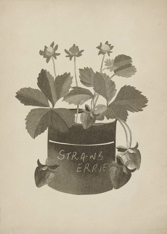 Vintage aardbeienplant | Poster