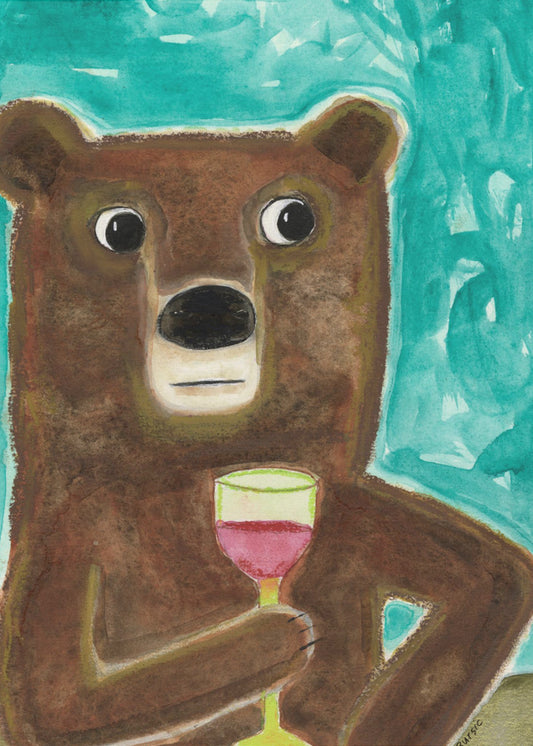 Mr. Bear at the Bar | Canvas