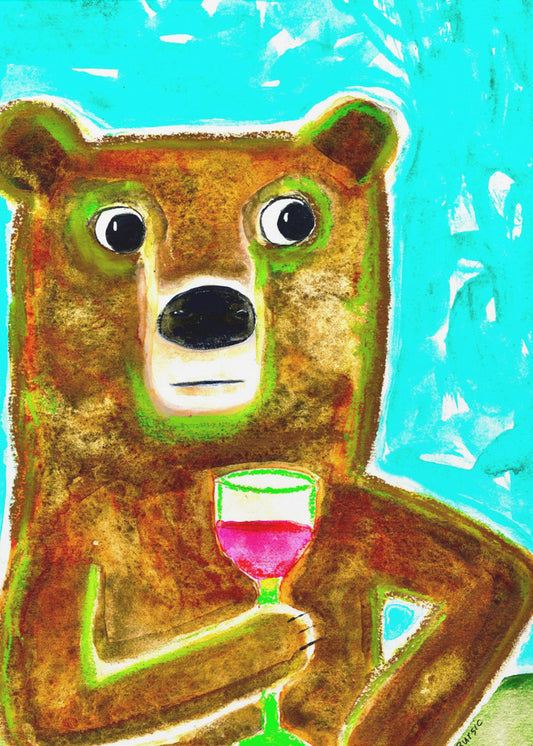 Mr. Bear at the Bar | Canvas