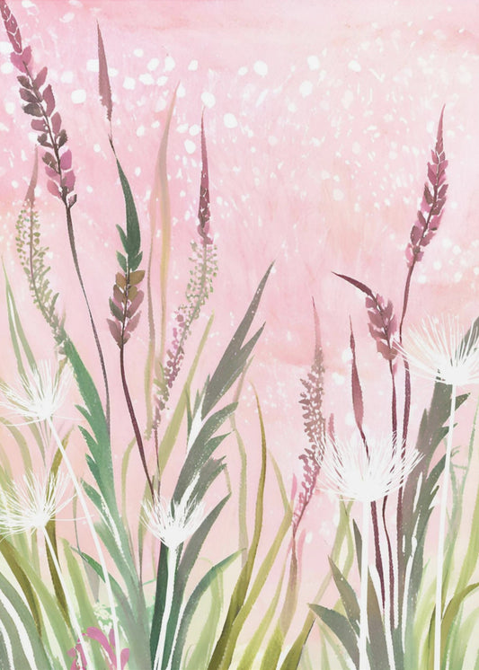 Roze en Groen 33 | Canvas