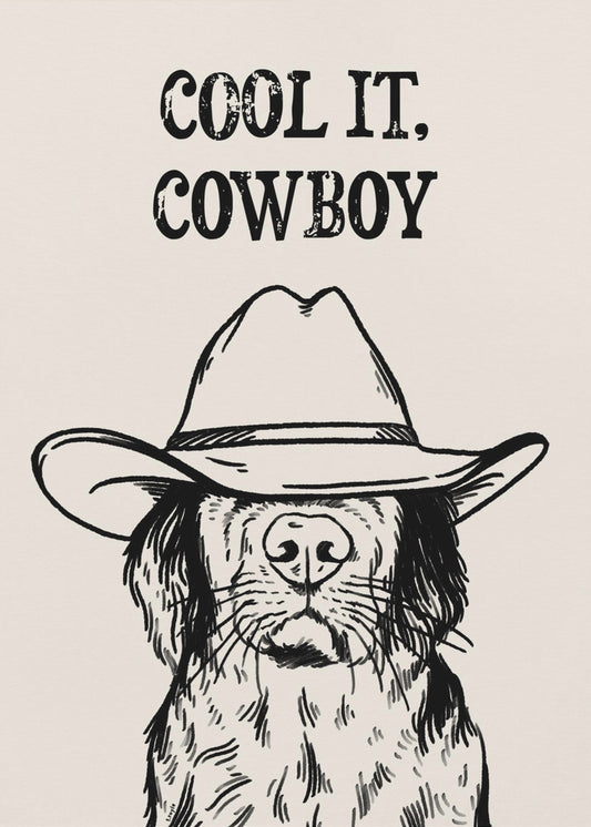 Cool it Cowboy Zwart | Canvas