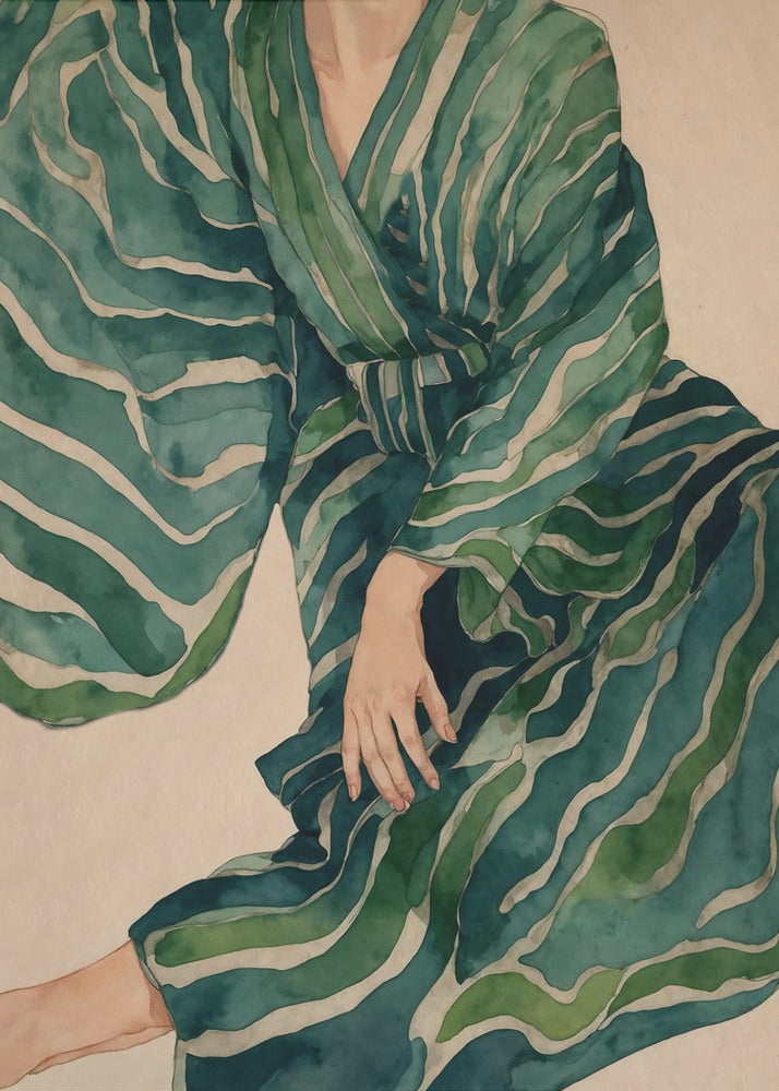 Groene Kimono Flow | Poster