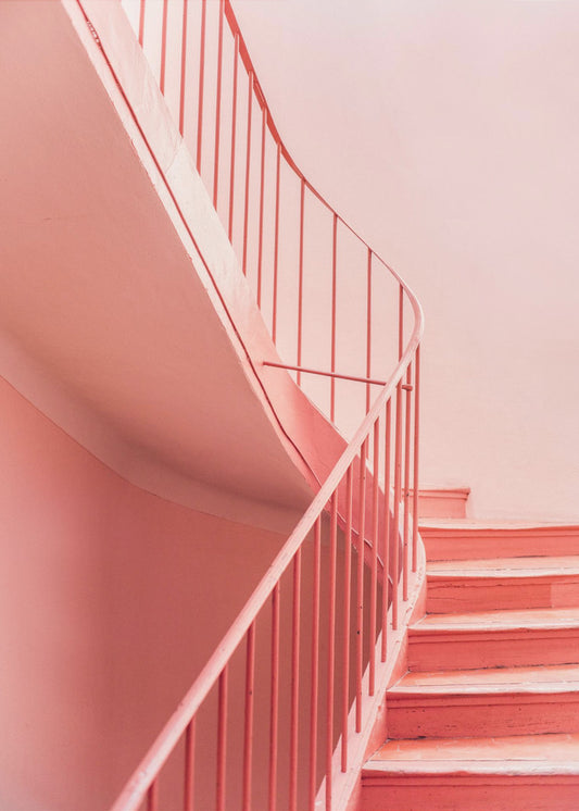 Roze Trappen Cannes | Architectonisch Minimalisme | Canvas