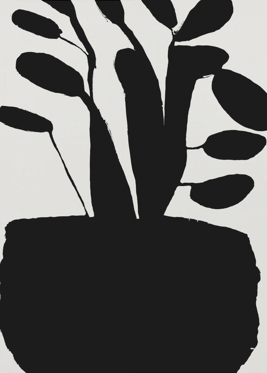 Silhouet van potplant nr. 2 | Canvas