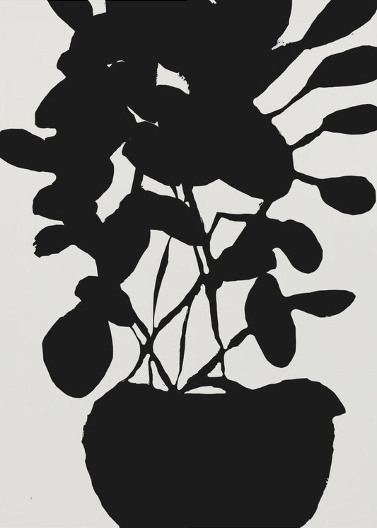 Silhouet van potplant nr. 3 | Canvas