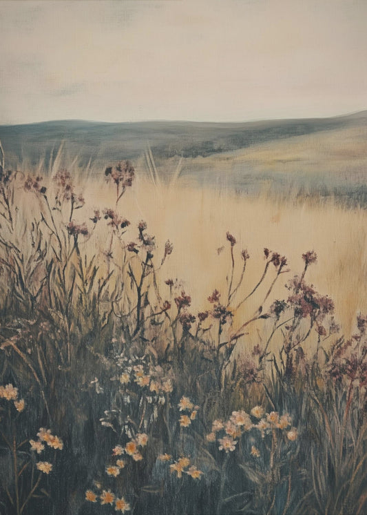 Landschap Wilde Bloemen | Canvas