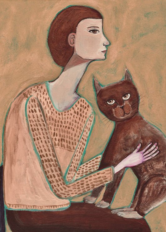 Vrouw met kat | Poster