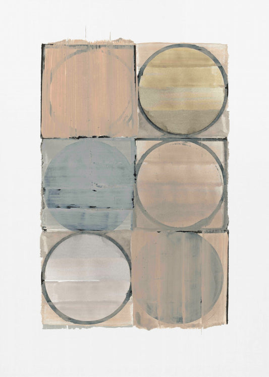Cirkels in vierkanten nr. 2 | Canvas