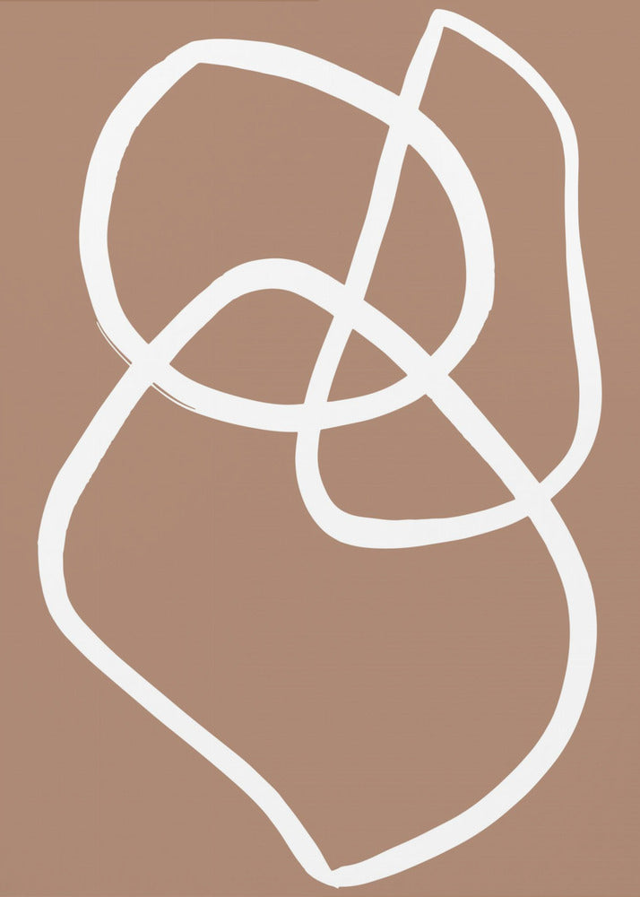Abstracte lijnen mokka | Poster
