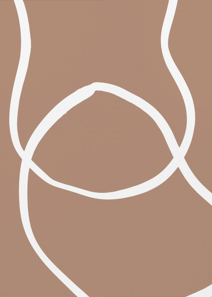 Abstracte lijnen Mocha 2 | Poster