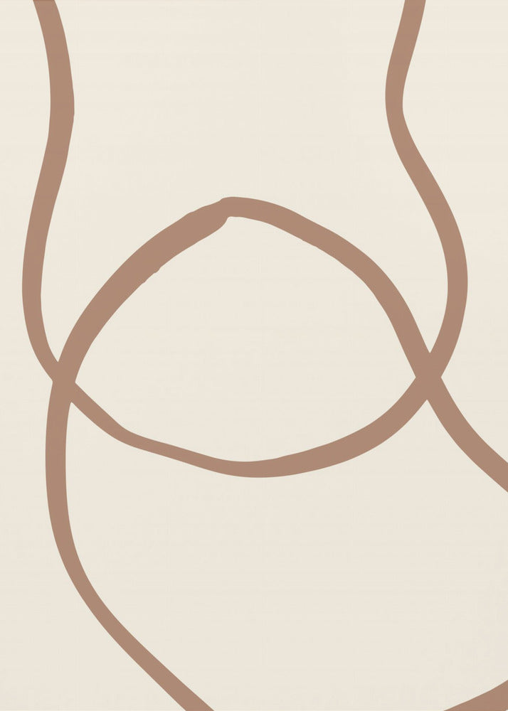 Abstracte lijnen Mocha 6 | Poster