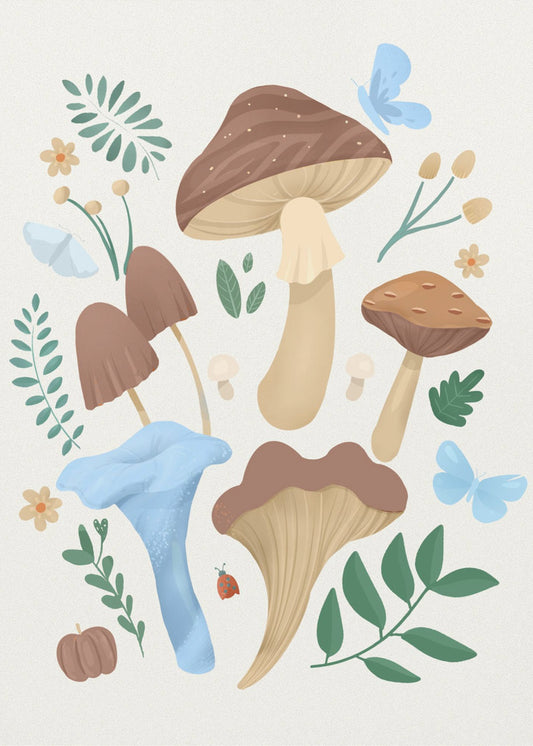 Mocha-paddestoelen | Canvas