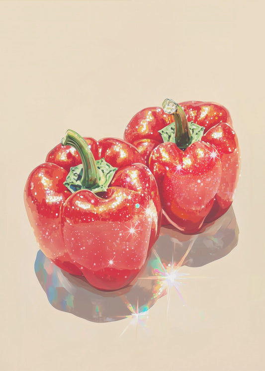 Fonkelende rode paprika's | Canvas