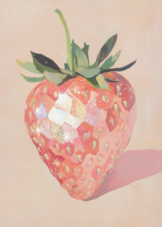 Glinsterende aardbei | Canvas
