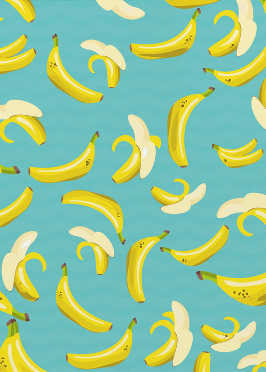 Speels patroon van gele bananen | Canvas