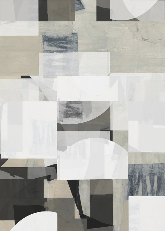 Abstract Mocha Black White Composition No. 2 | Canvas