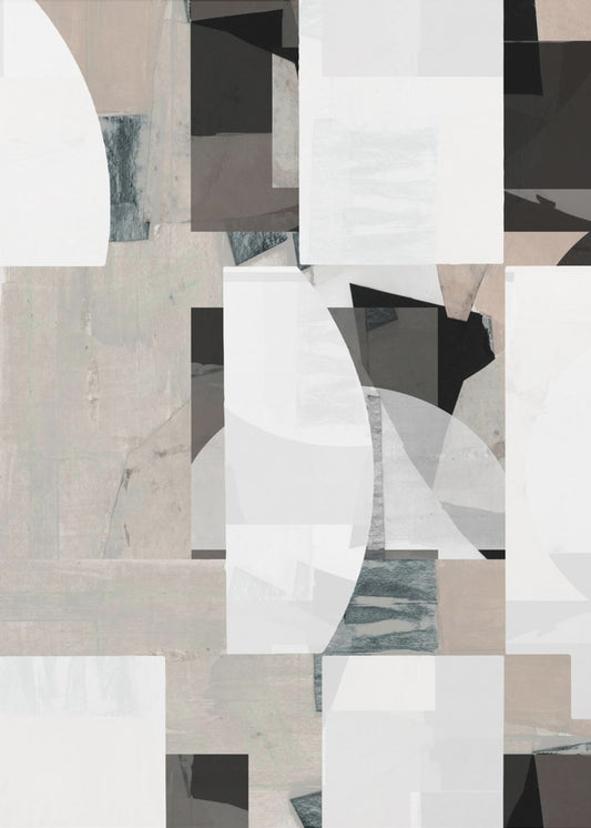 Abstract Mocha Black White Composition No. 1 | Canvas