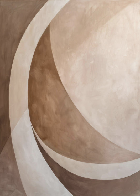 Abstracte kunst beige bruin geo abstract | Canvas