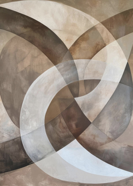 Abstracte kunst beige bruin geo abstract | poster