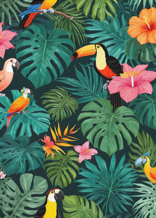 Tropisch paradijs junglepatroon | Canvas