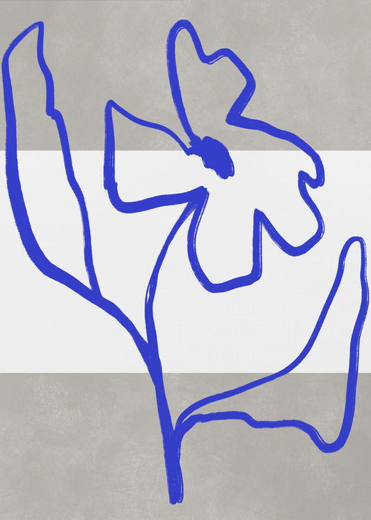 Blauwe Lijn Bloesem | Canvas