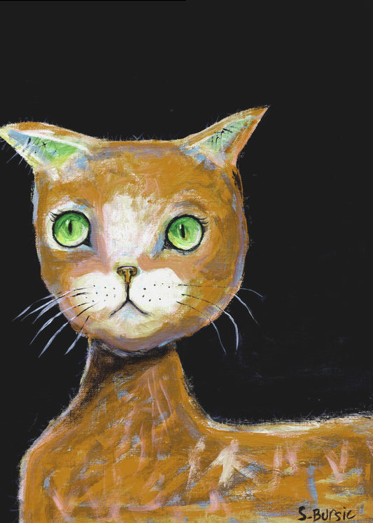 The Brown Big Eyed Cat | Poster