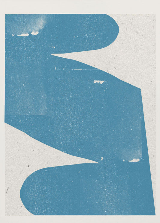 Blauwe abstracte curve | Canvas
