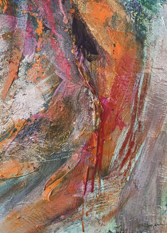 Karmozijnrode Geode | Canvas