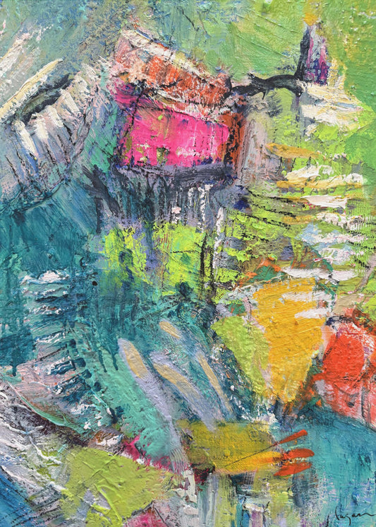 Expressionistisch kleurrijk abstract | Canvas