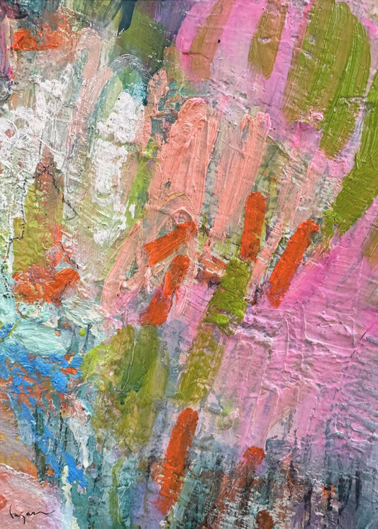 Fluisterende roze penseelstreken | Canvas