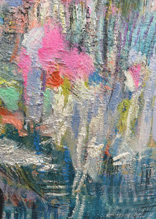 Expressionistisch kleurrijk abstract | Canvas