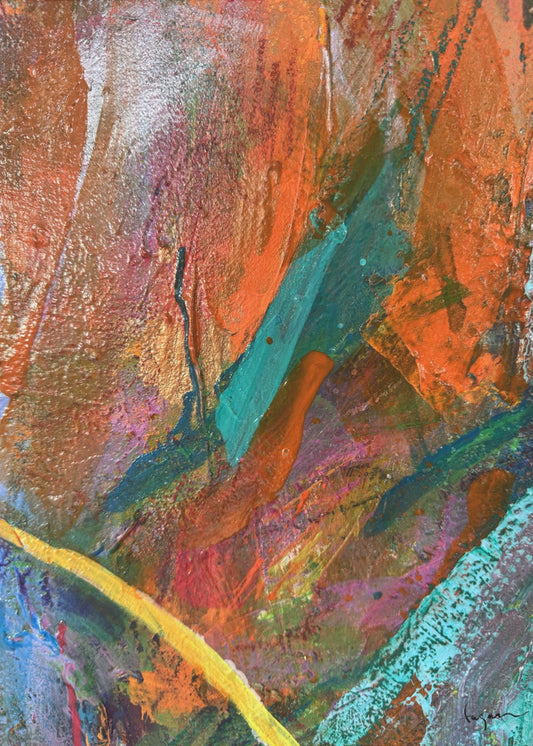 Levendig expressionistisch oranje | Canvas