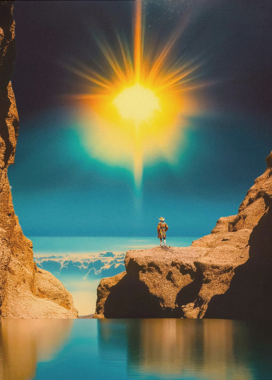 Reiziger aan de rand van het licht | Canvas