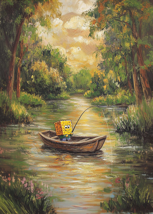Bob bij de rivier | Canvas