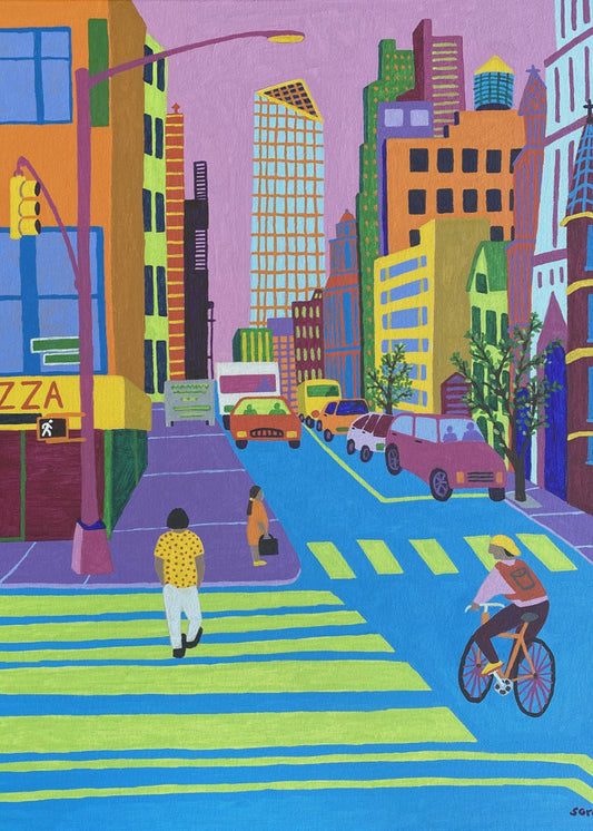 In de stad | Canvas