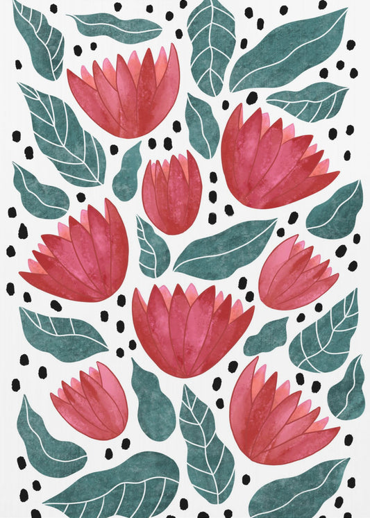 Rode bloemen II | Poster