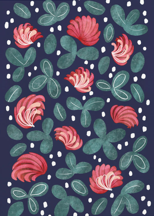 Rode bloemen III | Canvas