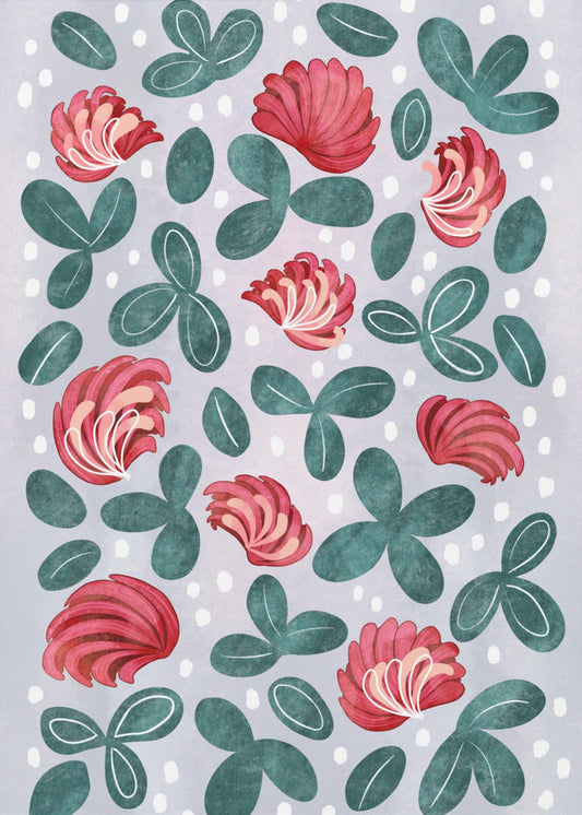 Rode bloemen III | Canvas