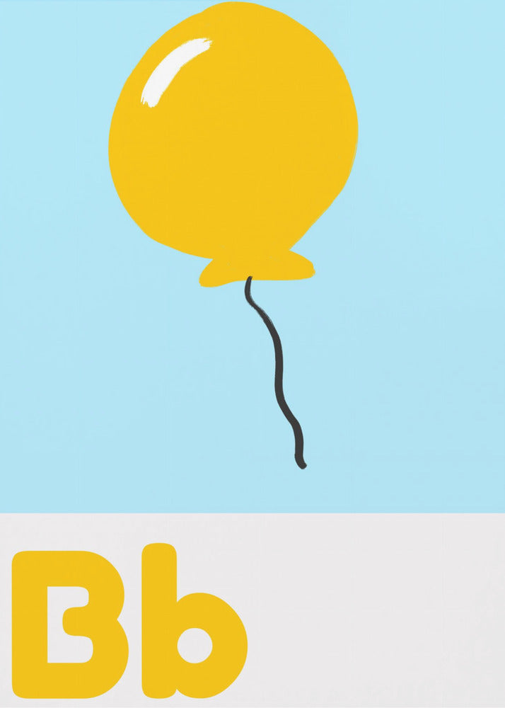 Gele ballonzweefwagen | Poster