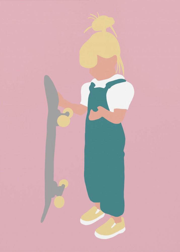 Juno - Skateboardmeisje Silhouet | Canvas