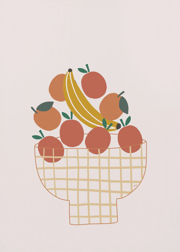 Kleurrijke fruitschaal | Canvas