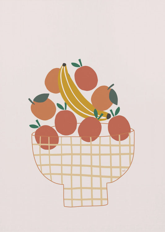 Kleurrijke fruitschaal | Canvas