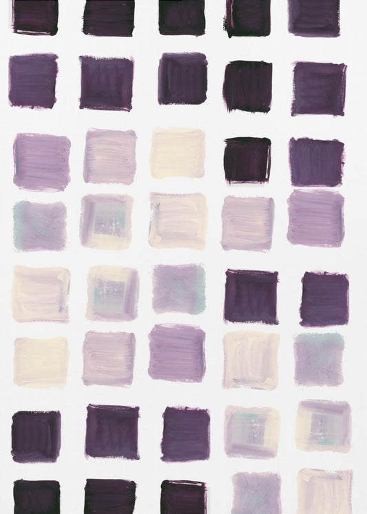Purple Checkered Square Print | Canvas