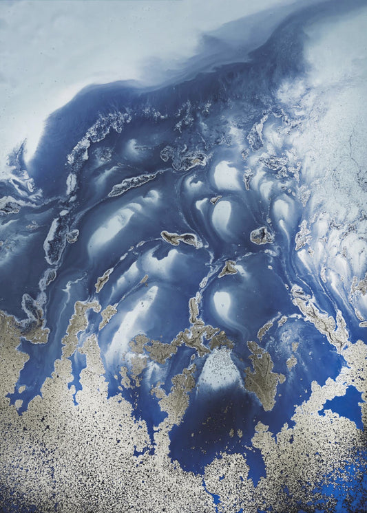 Rustgevend - "Ocean Wave Waltz 1" - Aquarel golven | Canvas