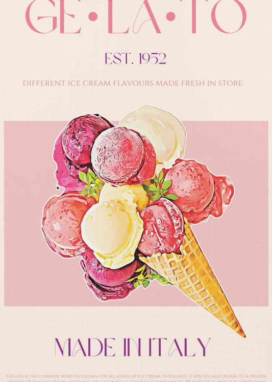 Vintage stijl gelato poster | Canvas