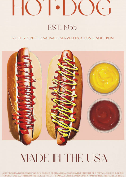 Hotdogs met mosterd en ketchup | Canvas