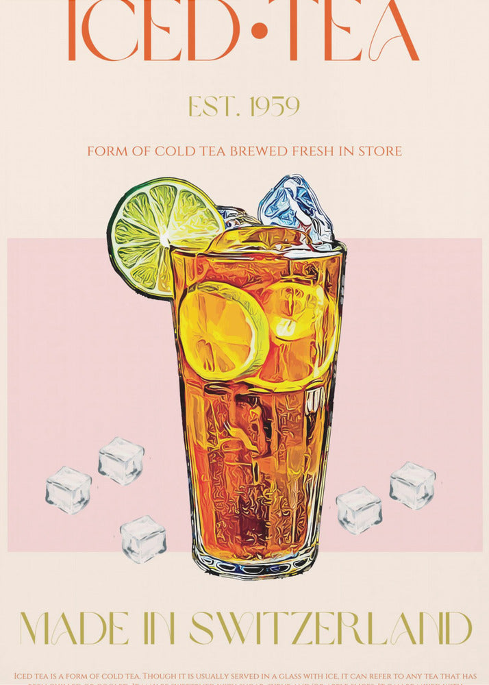 Verfrissend glas ijsthee | Poster