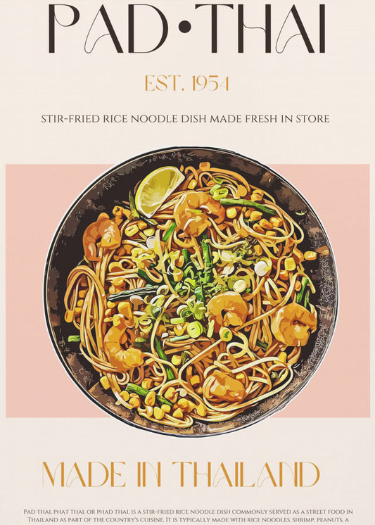 Elegante illustratie van Pad Thai | Canvas