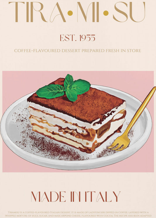 Klassieke Italiaanse Tiramisu Print | Canvas