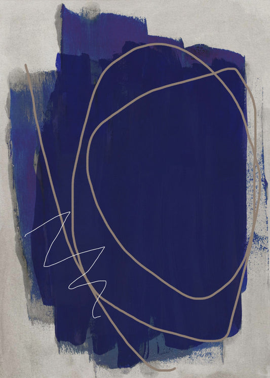 Blauwe Streken 5 | Canvas